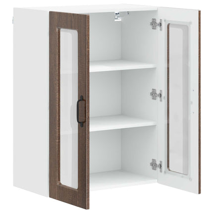Väggsglas skåp PORTO Brun Ek 60 x 31 x 80 cm Konstruerat trä