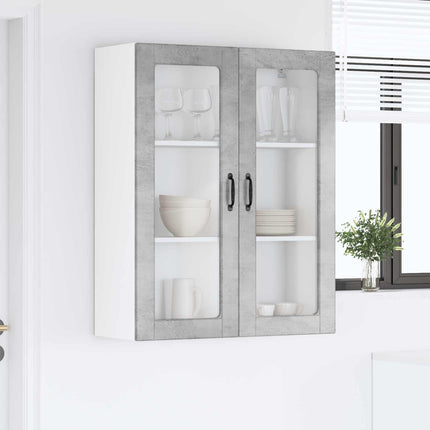 Väggglasförråd PORTO Betonggrå 80 x 31 x 100 cm Konstruerat trä