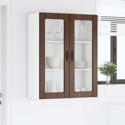 Väggglasförråd PORTO Brun Ek 80 x 31 x 100 cm Konstruerat trä