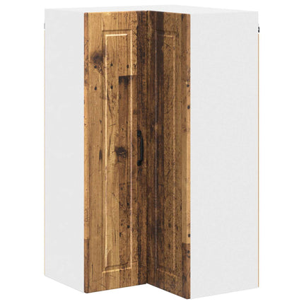 Vägghörnskåp PORTO Gammalt trä 57 x 57 x 100 cm Konstruerat trä