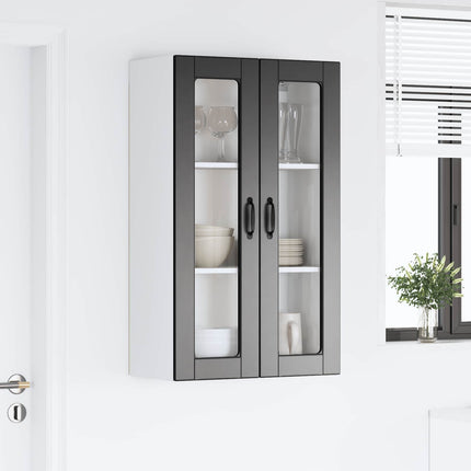 Väggglasförråd PORTO Svart 60 x 31 x 100 cm Konstruerat trä