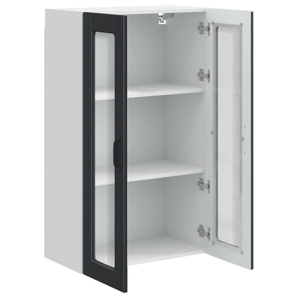 Väggglasförråd PORTO Svart 60 x 31 x 100 cm Konstruerat trä