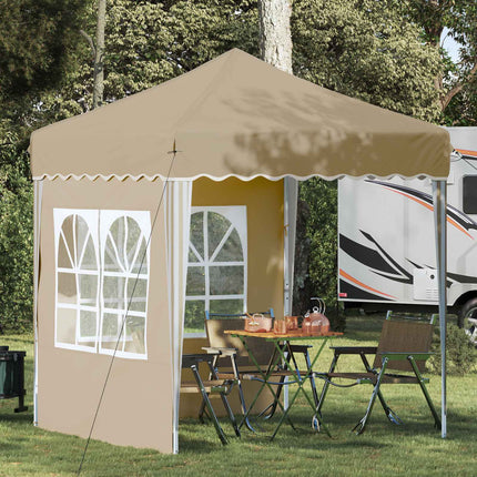 Pop-up Partytält 195 x 195 x 245 cm Gräddvit Oxford Tyg
