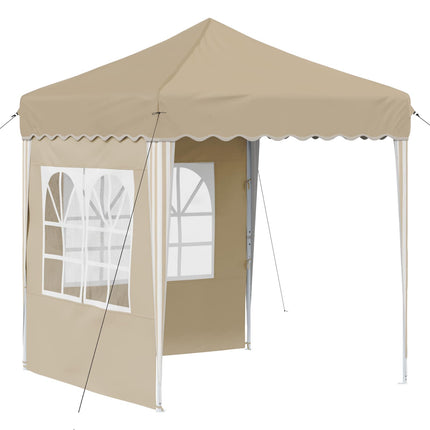 Pop-up Partytält 195 x 195 x 245 cm Gräddvit Oxford Tyg