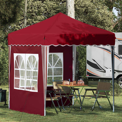 Pop-up Partytält 195 x 195 x 245 cm Vinröd Oxford Tyg