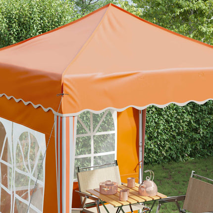 Pop-up Partytält 195 x 195 x 245 cm Orange Oxford Tyg