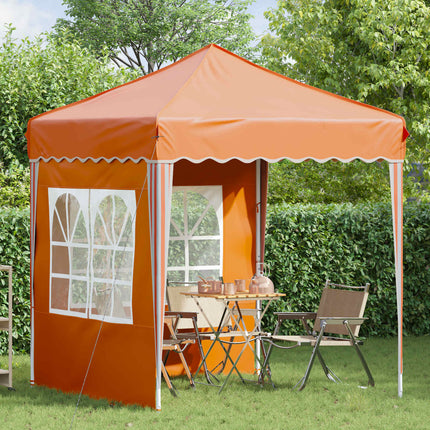 Pop-up Partytält 195 x 195 x 245 cm Orange Oxford Tyg