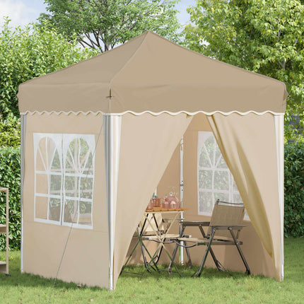 Pop-up Partytält 195 x 195 x 245 cm Gräddvit Oxford Tyg