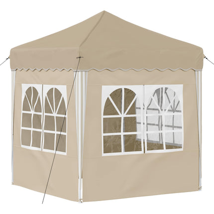 Pop-up Partytält 195 x 195 x 245 cm Gräddvit Oxford Tyg