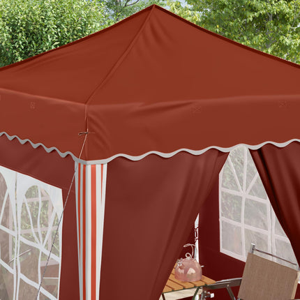 Pop-up Partytält 195 x 195 x 245 cm Terracotta Oxford Tyg