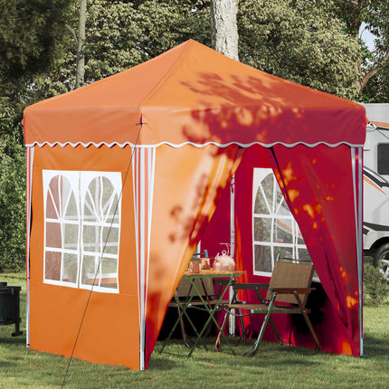 Pop-up Partytält 195 x 195 x 245 cm Orange Oxford Tyg