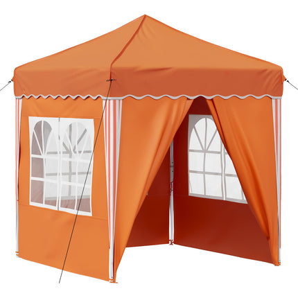 Pop-up Partytält 195 x 195 x 245 cm Orange Oxford Tyg