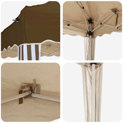 Pop-up Partytält 288 x 288 x 245 cm Taupe Oxford Tyg