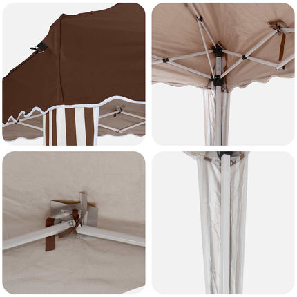Pop-up Partytält 288 x 288 x 245 cm Brun Oxford Tyg