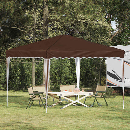 Pop-up Partytält 288 x 288 x 245 cm Brun Oxford Tyg