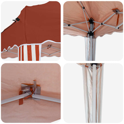 Pop-up Partytält 288 x 288 x 245 cm Terracotta Oxford Tyg