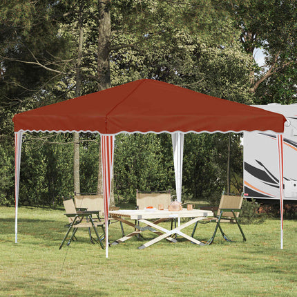 Pop-up Partytält 288 x 288 x 245 cm Terracotta Oxford Tyg