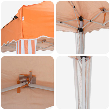 Pop-up Partytält 288 x 288 x 245 cm Orange Oxford Tyg