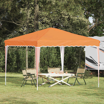 Pop-up Partytält 288 x 288 x 245 cm Orange Oxford Tyg