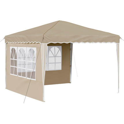 Pop-up Partytält 288 x 288 x 245 cm Gräddvit Oxford Tyg