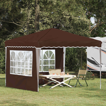Pop-up Partytält 288 x 288 x 245 cm Brun Oxford Tyg