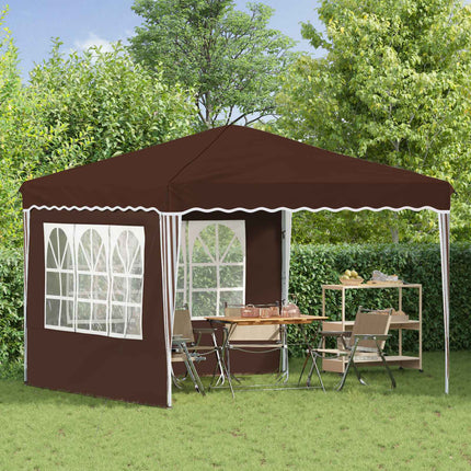 Pop-up Partytält 288 x 288 x 245 cm Brun Oxford Tyg