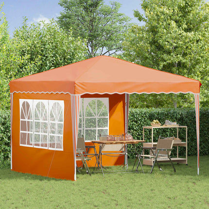 Pop-up Partytält 288 x 288 x 245 cm Orange Oxford Tyg
