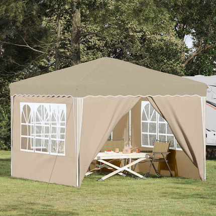 Pop-up Partytält 288 x 288 x 245 cm Gräddvit Oxford Tyg