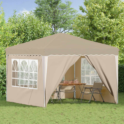 Pop-up Partytält 288 x 288 x 245 cm Gräddvit Oxford Tyg