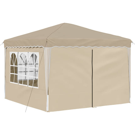 Pop-up Partytält 288 x 288 x 245 cm Gräddvit Oxford Tyg