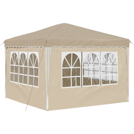 Pop-up Partytält 288 x 288 x 245 cm Gräddvit Oxford Tyg