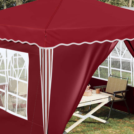 Pop-up Partytält 288 x 288 x 245 cm Vinröd Oxford Tyg