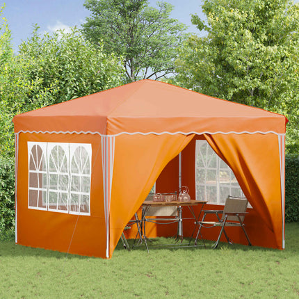 Pop-up Partytält 288 x 288 x 245 cm Orange Oxford Tyg