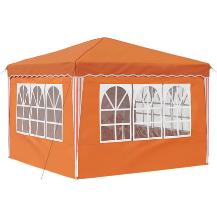 Pop-up Partytält 288 x 288 x 245 cm Orange Oxford Tyg