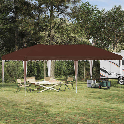 Pop-up Partytält 575 x 290 x 245 cm Brun