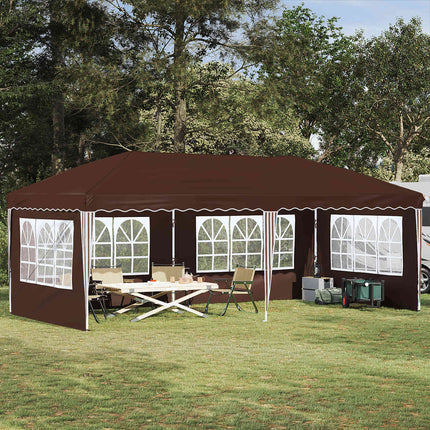 Pop-up Partytält 575 x 289 x 245 cm Brun
