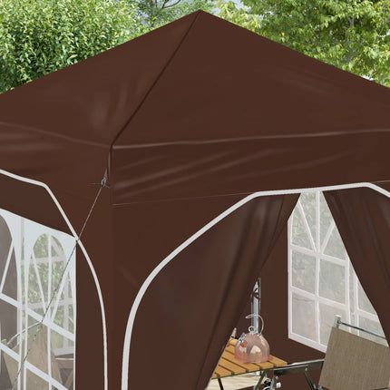 Pop-up Partytält 192 x 192 x 245 cm Brun