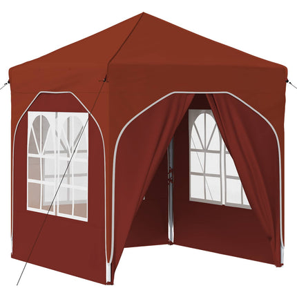 Pop-up Partytält 192 x 192 x 245 cm Terracotta
