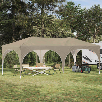 Pop-up Partytält 575 x 288 x 245 cm Gräddvit Oxford Tyg