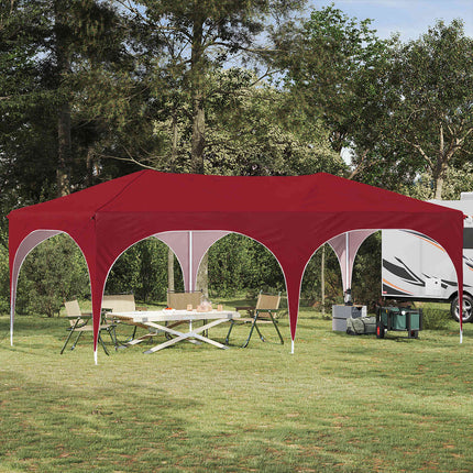 Pop-up Partytält 575 x 288 x 245 cm Vinröd Oxford Tyg