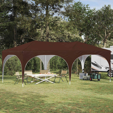 Pop-up Partytält 575 x 288 x 245 cm Brun Oxford Tyg