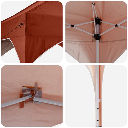 Pop-up Partytält 575 x 288 x 245 cm Terracotta Oxford Tyg