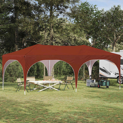 Pop-up Partytält 575 x 288 x 245 cm Terracotta Oxford Tyg