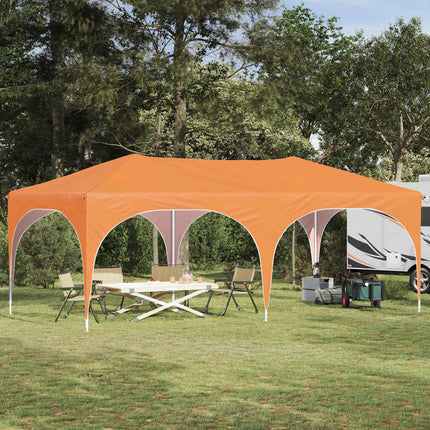 Pop-up Partytält 575 x 288 x 245 cm Orange Oxford Tyg