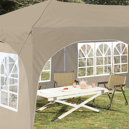 Pop-up Partytält 575 x 288 x 245 cm Gräddvit Oxford Tyg