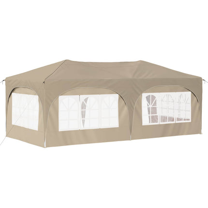 Pop-up Partytält 575 x 288 x 245 cm Gräddvit Oxford Tyg