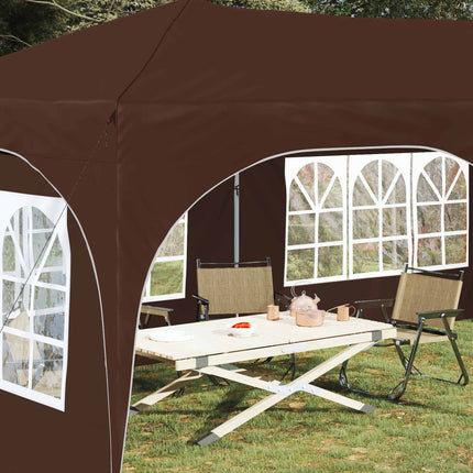 Pop-up Partytält 575 x 288 x 245 cm Brun Oxford Tyg