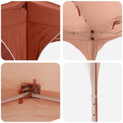 Pop-up Partytält 575 x 288 x 245 cm Terracotta Oxford Tyg