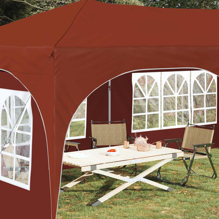 Pop-up Partytält 575 x 288 x 245 cm Terracotta Oxford Tyg