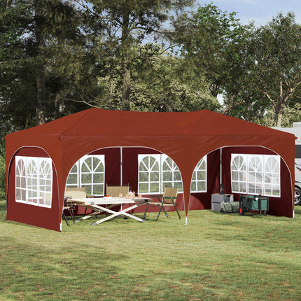 Pop-up Partytält 575 x 288 x 245 cm Terracotta Oxford Tyg